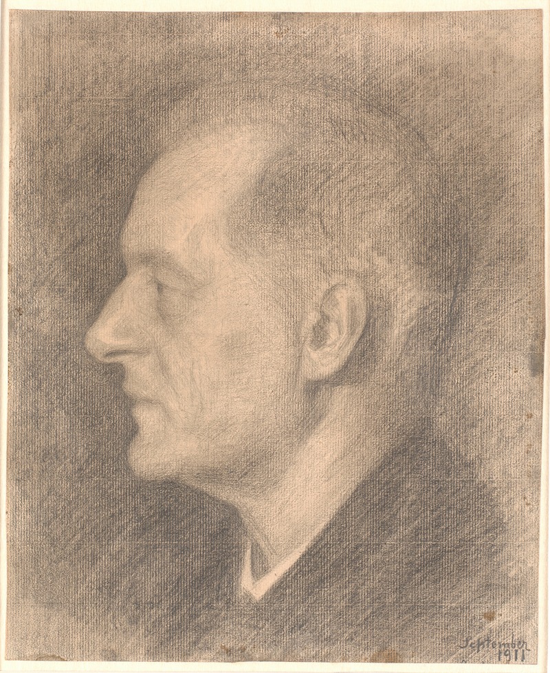 Portræt af Alfred Bramsen, profil mv — Vilhelm Hammershøi