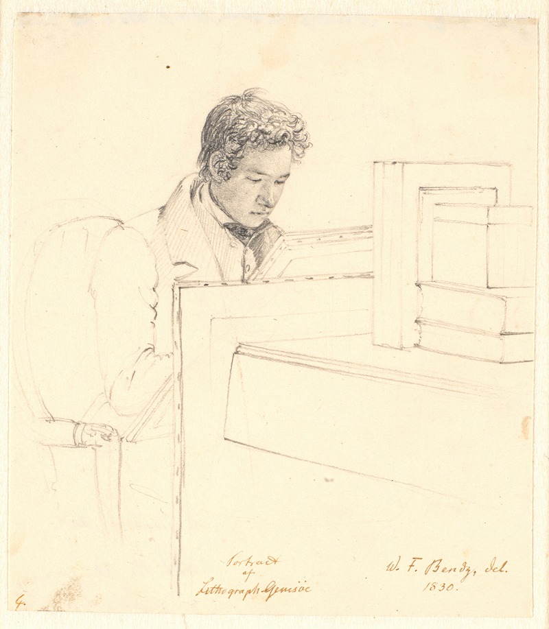 Portræt af litografen Peter Gemzøe — Wilhelm Bendz