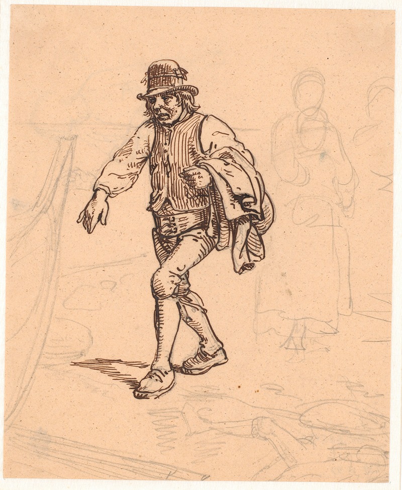 Dalkarl går mod båden til kirkefærden by Вильгельм Марстранд, 1851 — digital art print download