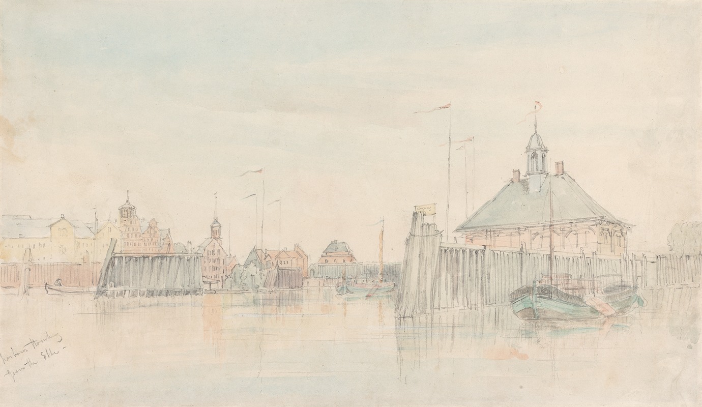 Harbour, Hamburg from the Elbe by Альфред Гомерсал Виккерс — digital art print download