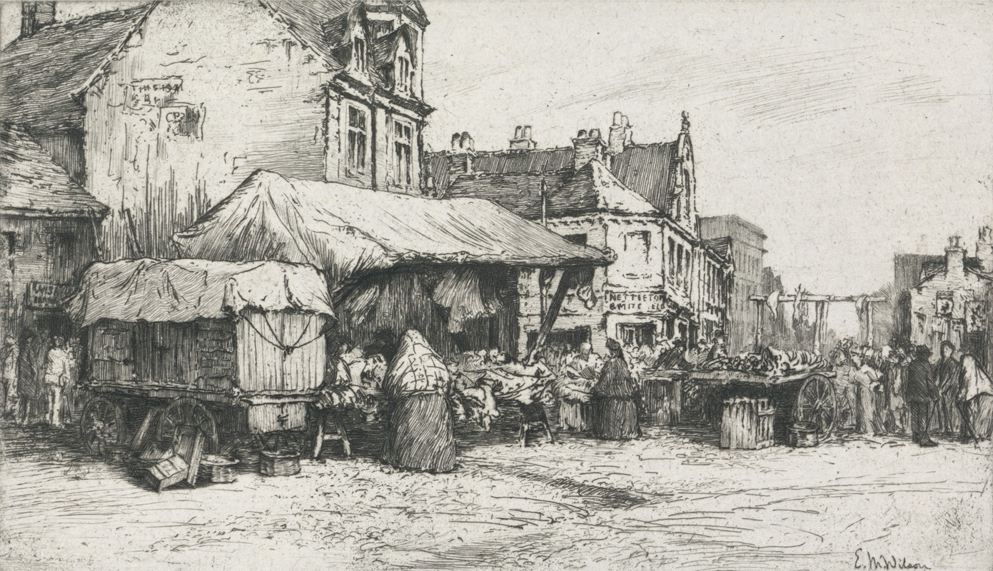 The Market, Ossett by Edgar M. Wilson — digital art print download