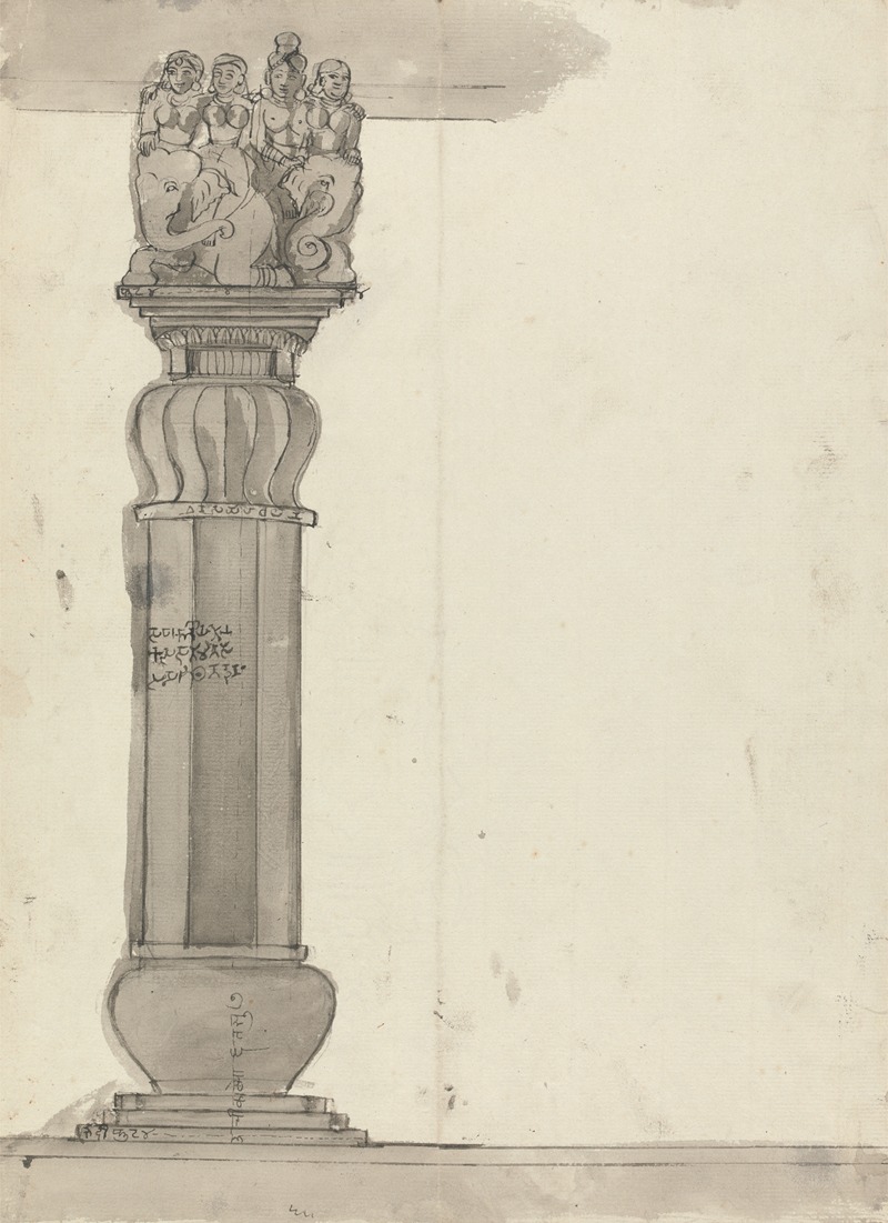 Drawing of a Column from Ekvera — Гангарама Чинтаман Тамбат