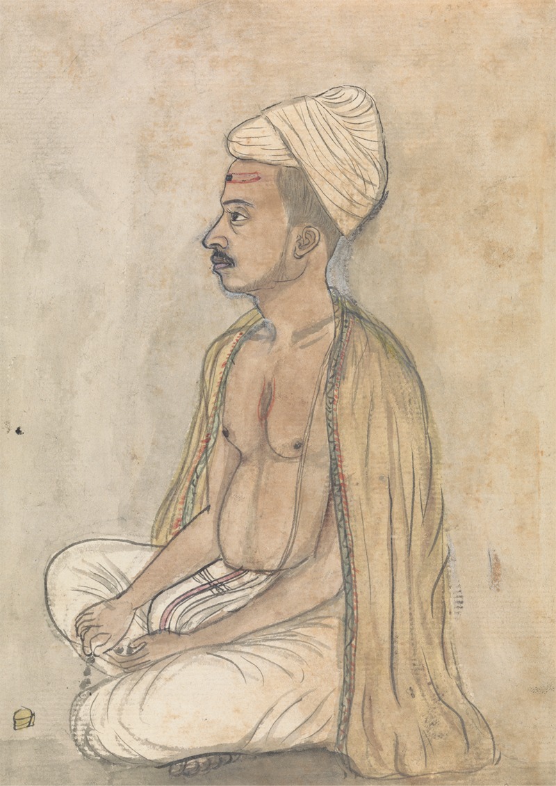 Man with a Yellow Shawl Sitting Crosslegged — Гангарама Чинтаман Тамбат
