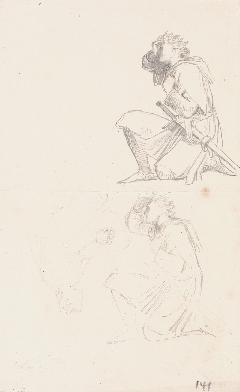 Studies of a kneeling knight — Джордж Фредерик Уоттс