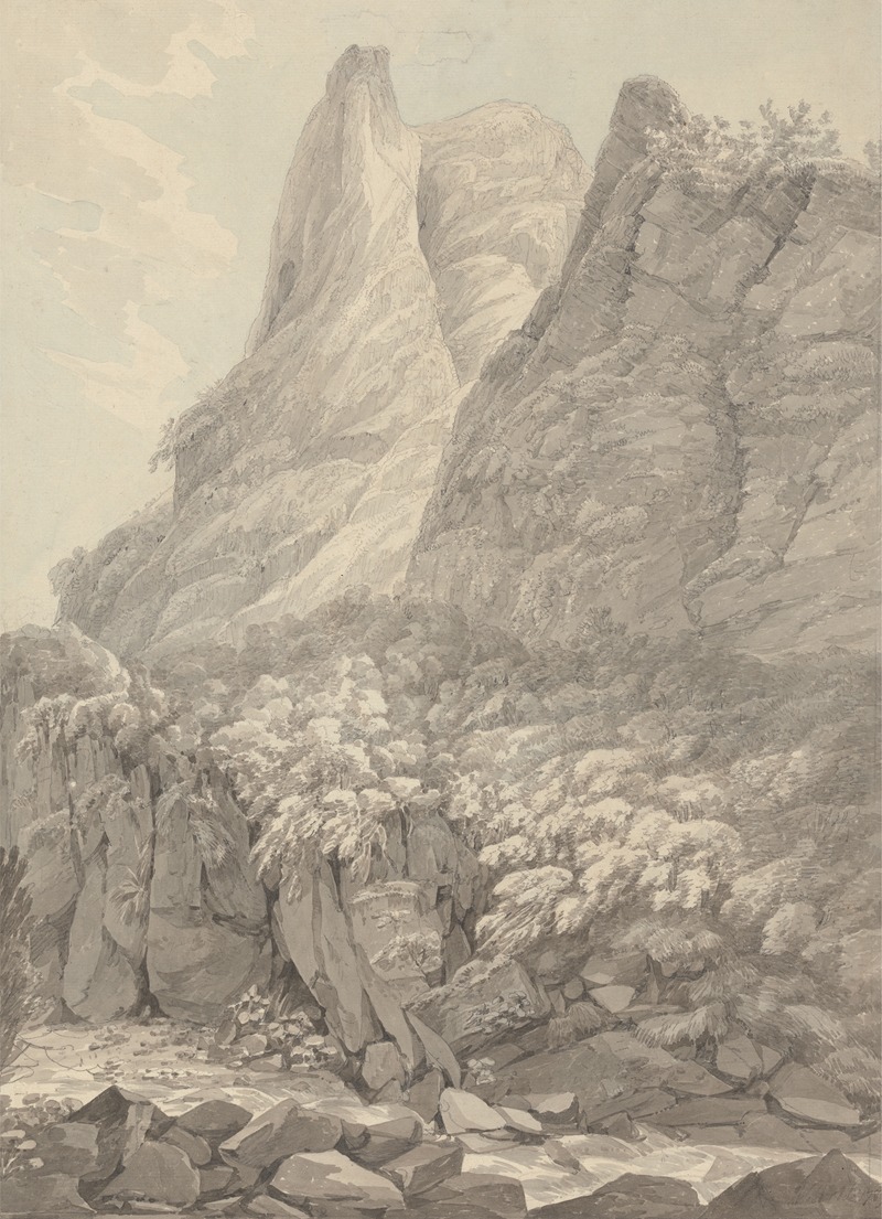 Thurshouse Tor from the river Manifold, Derbyshire — John Webber