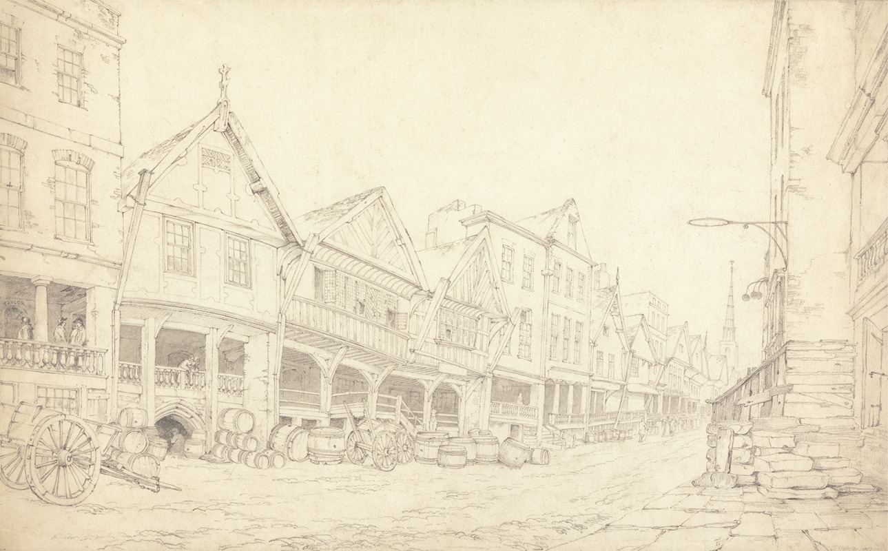 Watergate Street, Chester by Джон Уэббер, 1807 — digital art print download