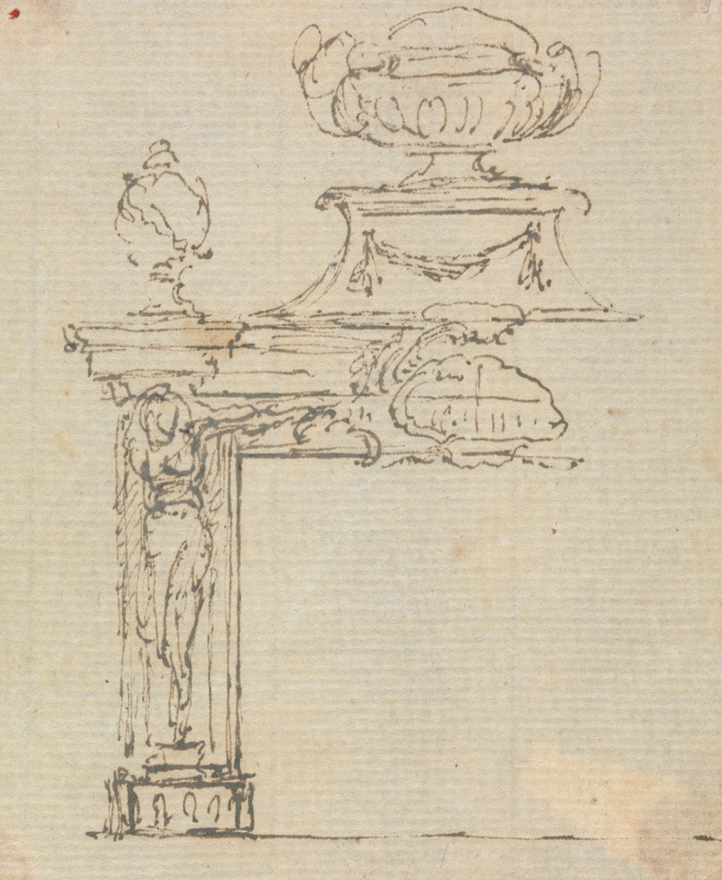 Design for a Chimneypiece. by Joseph Wilton — digital art print download