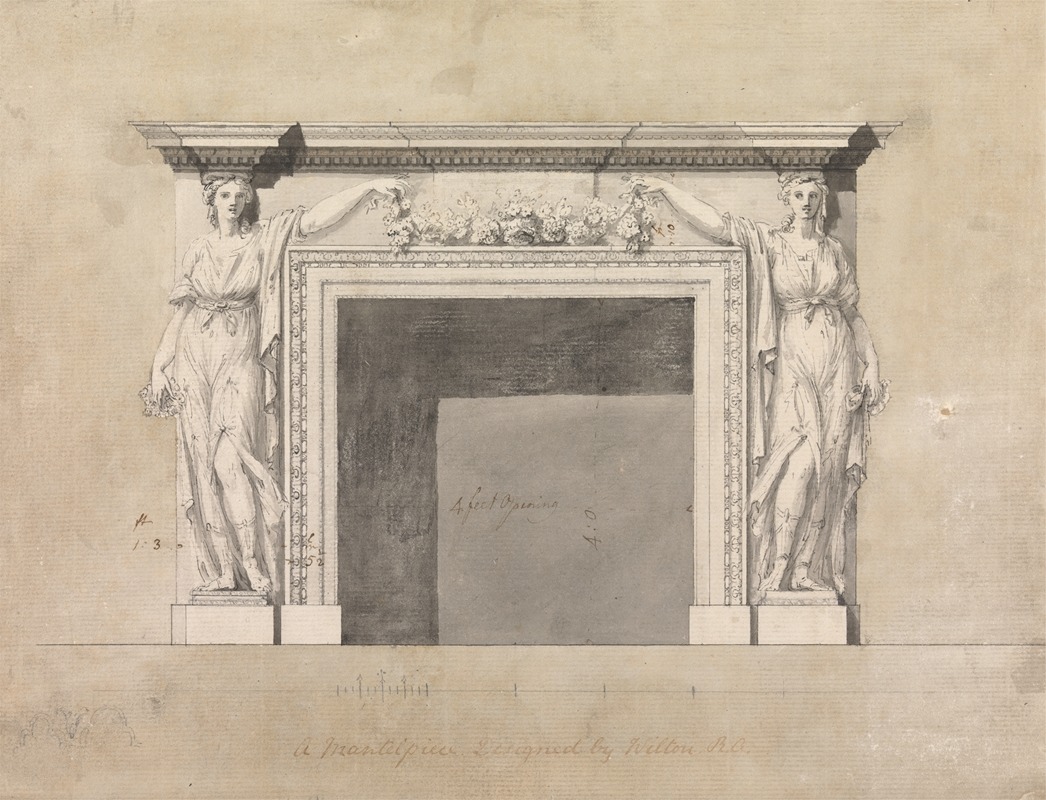 Design for a Chimneypiece by Joseph Wilton — digital art print download