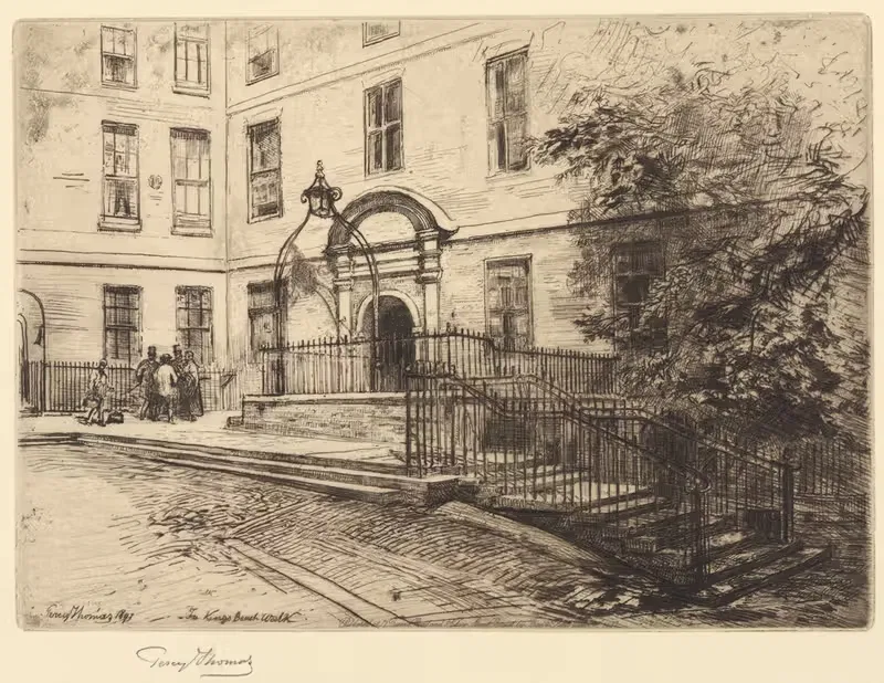 Храм, Лондон by Перси Томас, 1897 — digital art print download