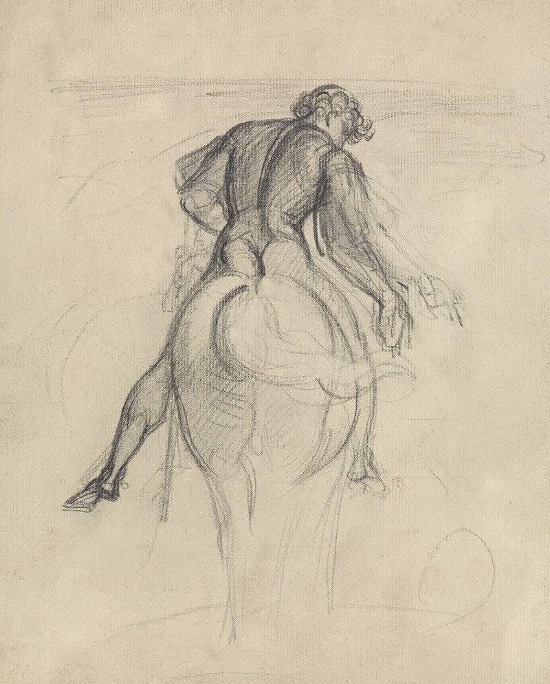 Study of a Man Riding a Horse — Theodor von Holst