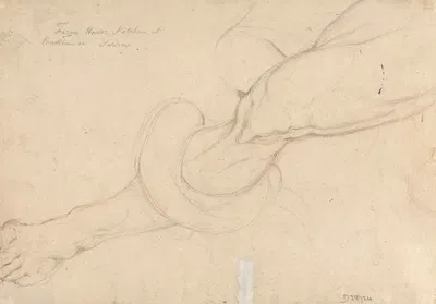 Study of a man's leg by Thomas Uwins — digital art print download