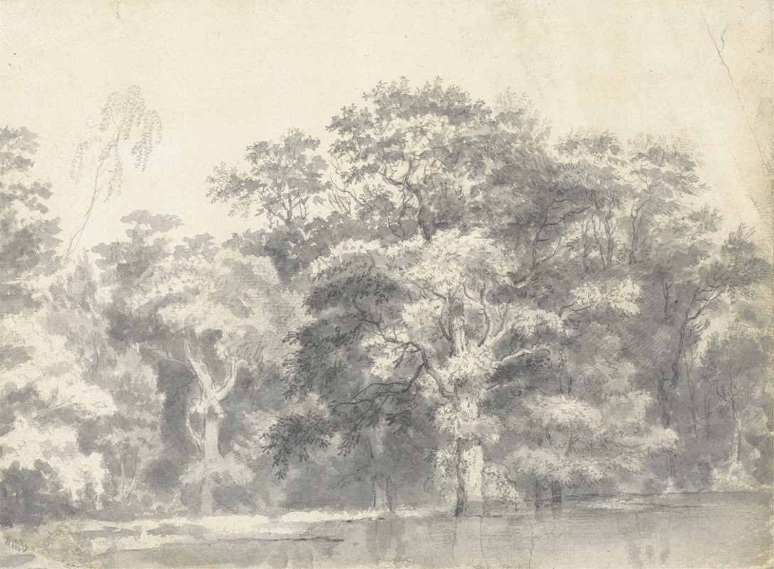 Trees on a River Bank by Томас Вейк — digital art print download