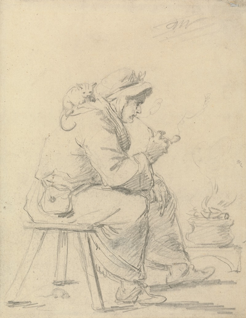 An Old Woman Smoking a Pipe — Томас Уорлидж