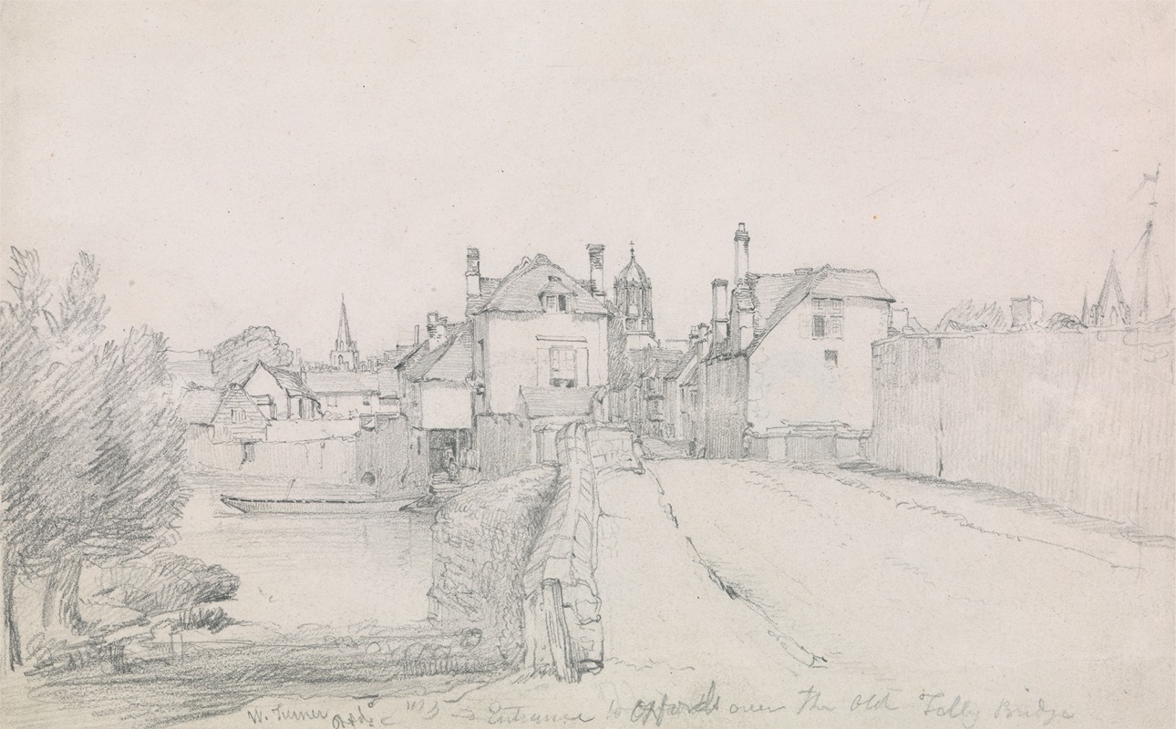 Oxford, Folly Bridge by Уильям Тёрнер из Оксфорда — digital art print download