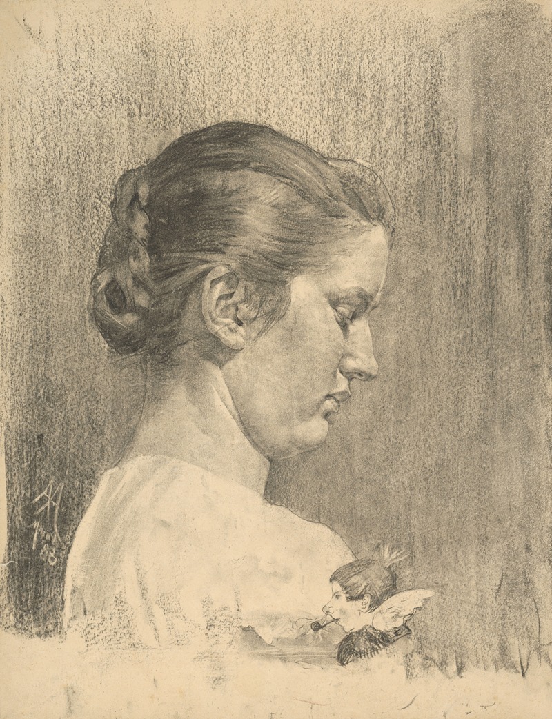Podobizeň ženy z profilu by Акаш Араниоши, 1888 — digital art print download