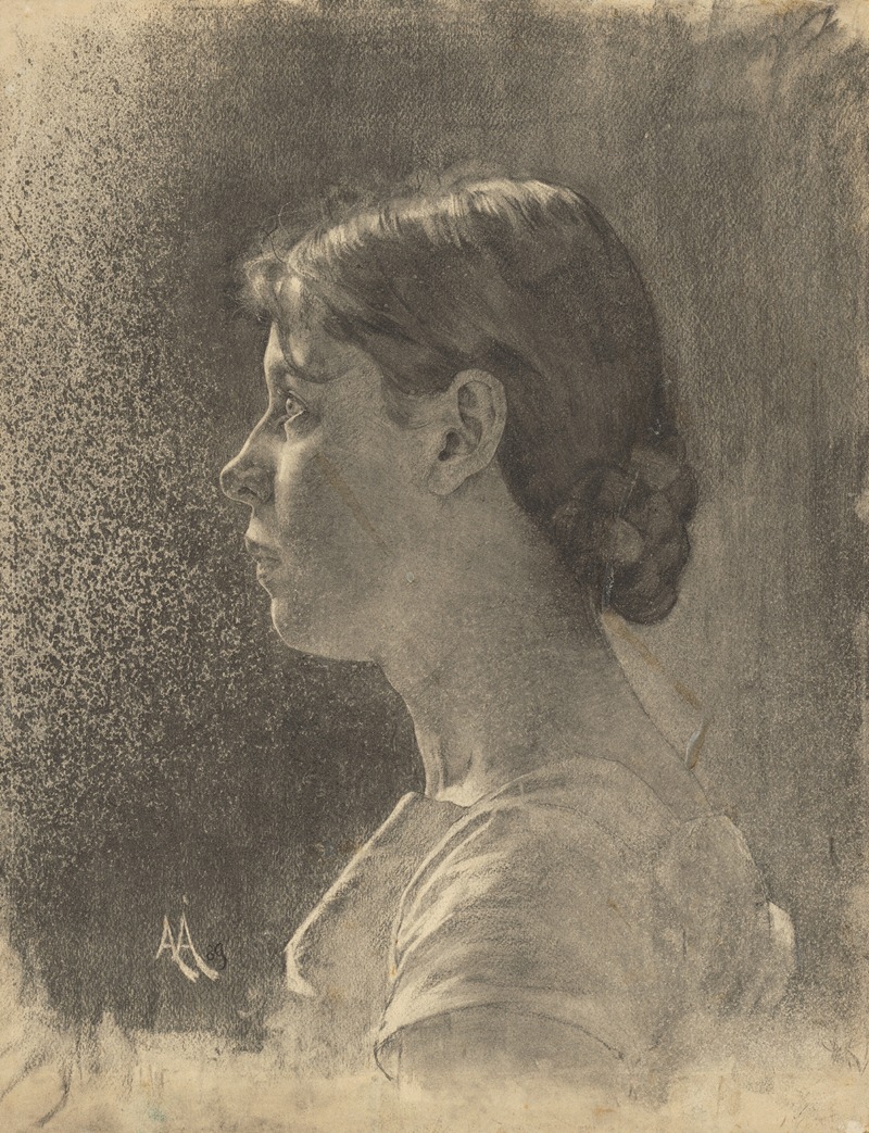 Štúdia hlavy mladej ženy by Акаш Араниоши, 1890–1895 — digital art print download