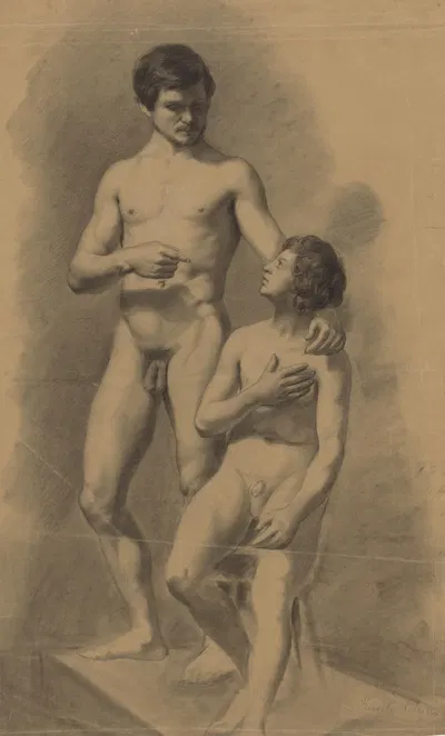 Double Nude Portrait by Алойж Ригеле, 1898–1902 — digital art print download