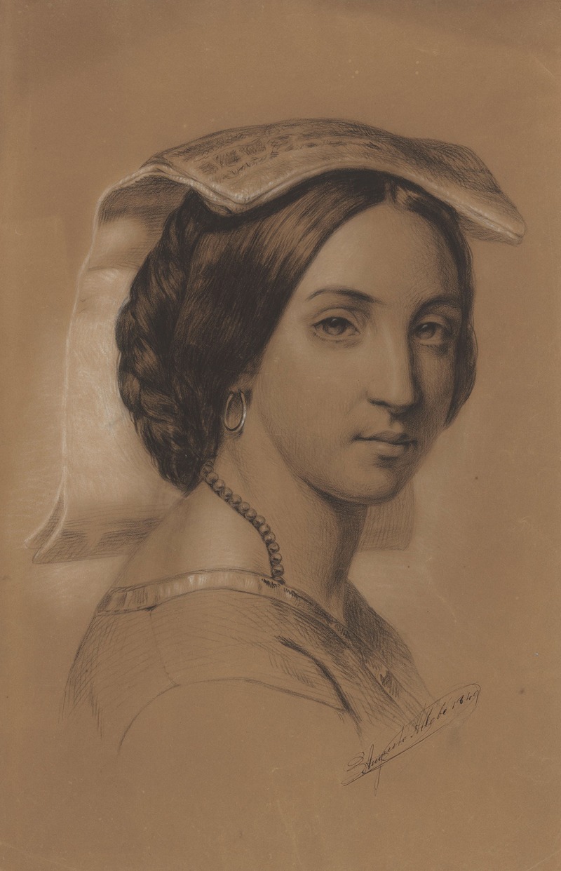 Italiaanse vrouw by Огюст Аллебе, 1849 — digital art print download