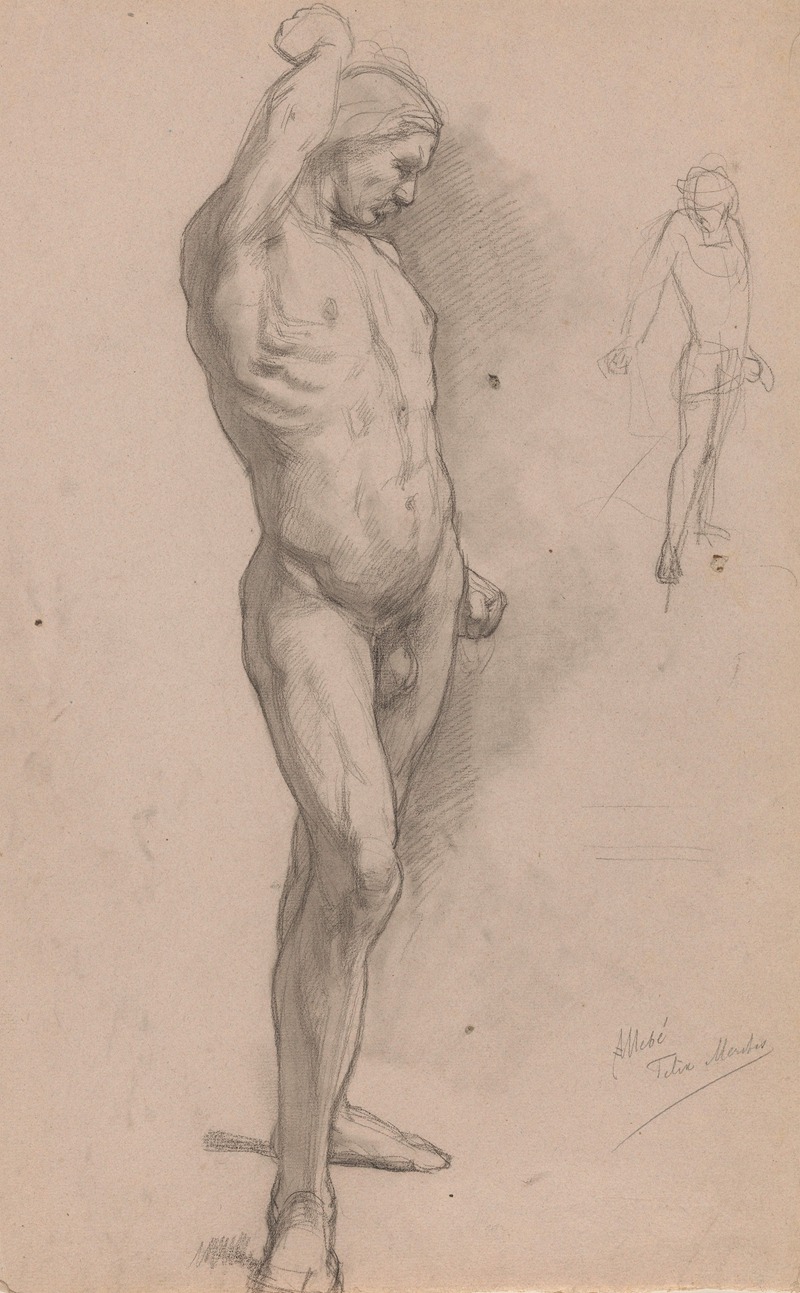 Mannelijk naakt, van voren by Огюст Аллебе, 1848 - 1927 — digital art print download