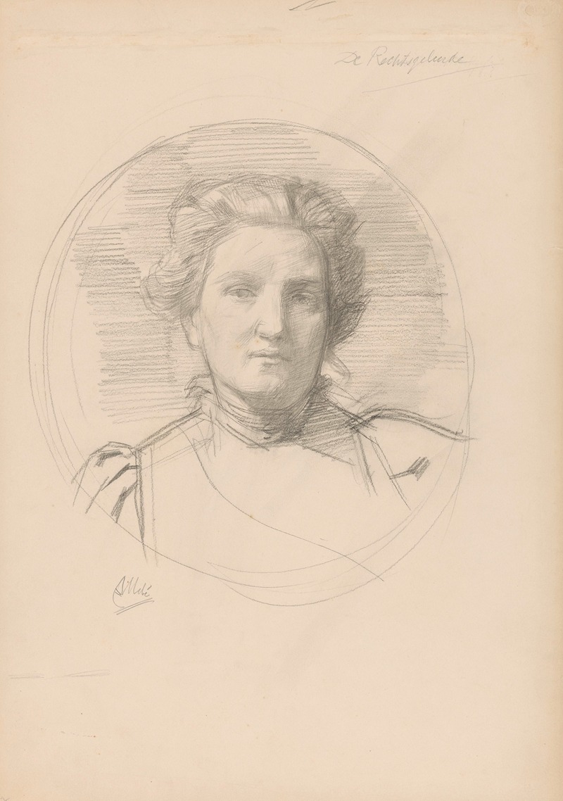 Portret van een vrouw by Огюст Аллебе, 1848 - 1927 — digital art print download