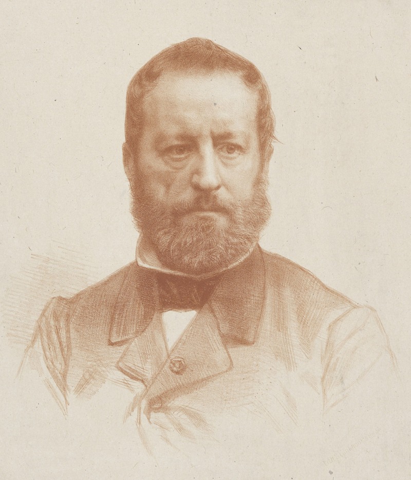 Portret van kunstenaar Wouter Verschuur by Огюст Аллебе — digital art print download