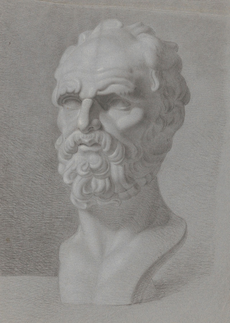 Studie van een gebeeldhouwd hoofd by Огюст Аллебе, 1826 — digital art print download