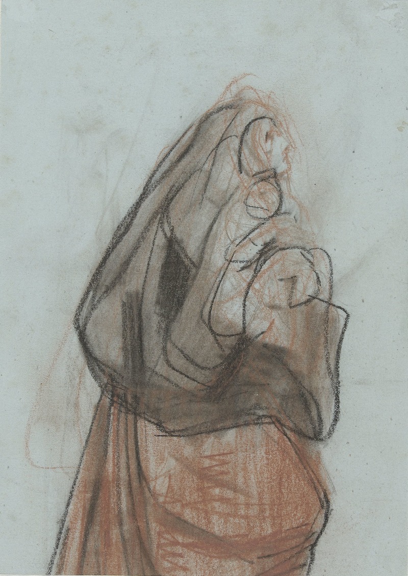 Vrouw, naar boven kijkend by Огюст Аллебе, 1848 - 1927 — digital art print download