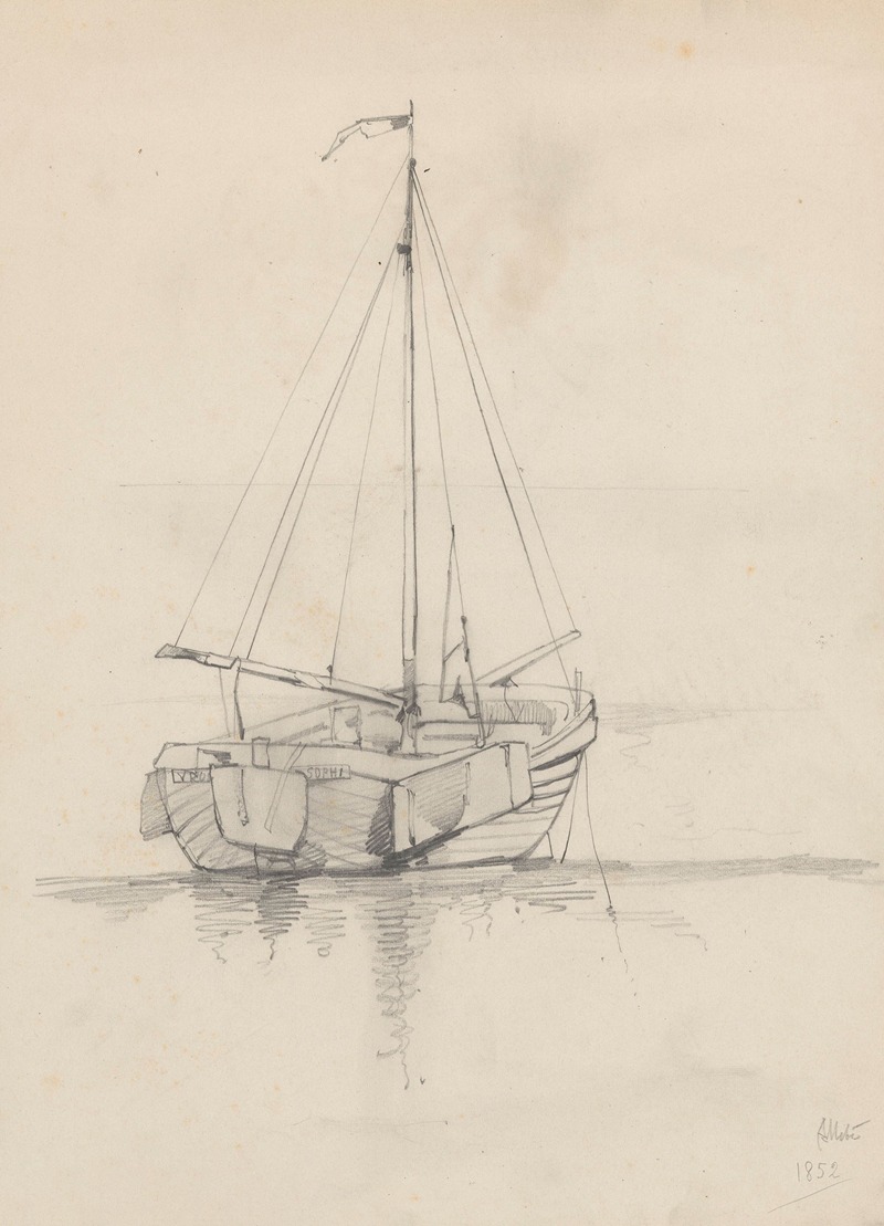 Zeilschip by Огюст Аллебе, 1852 — digital art print download