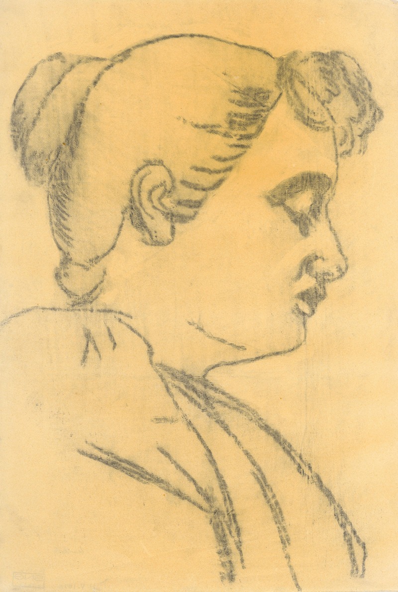 Woman's Head in Profile by Cyril Kutlík, 1890 — digital art print download