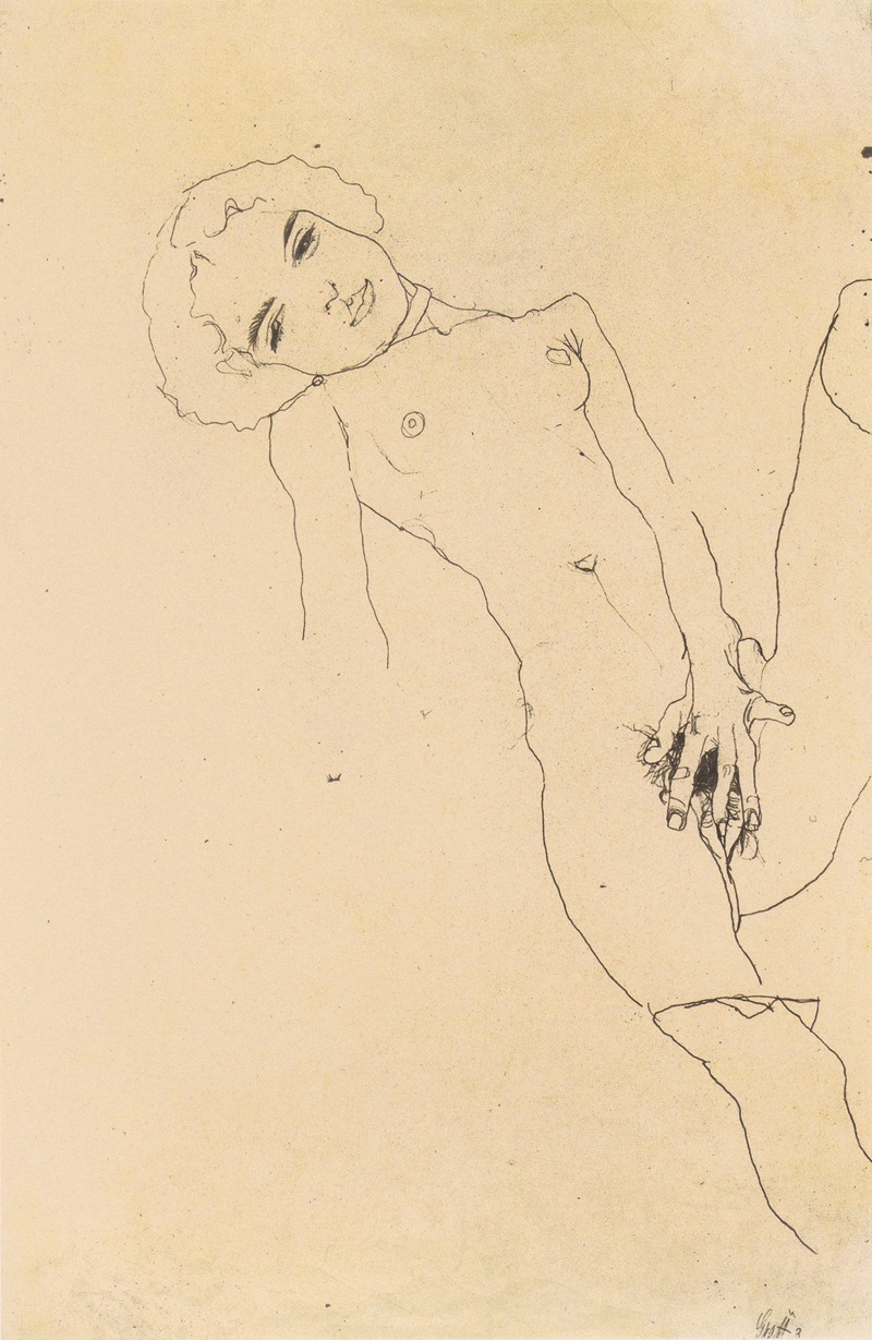Masturbierendes Mädchen by Эгон Шиле, 1910 — digital art print download