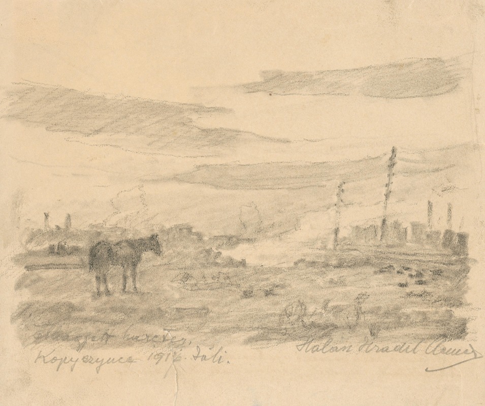 Horsie (Abandoned Battlefield) by Элемир Халяш-Градила, 1917 — digital art print download