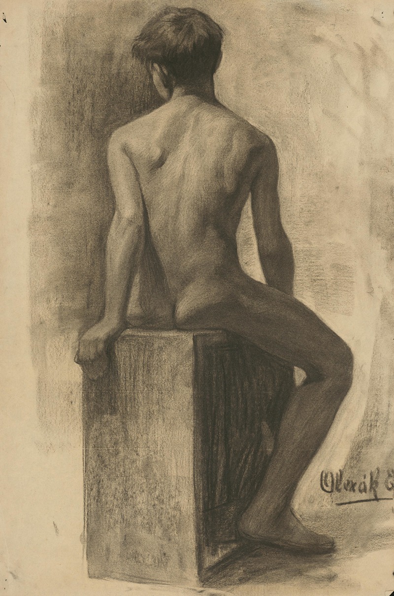 Study of a Seated Boy by Эмиль Алексай-Олекшак, 1910–1920 — digital art print download