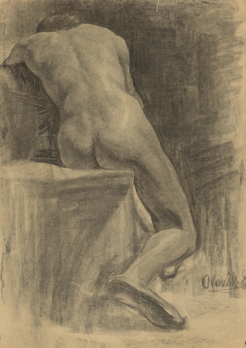 Study of a Seated Man by Эмиль Алексай-Олекшак, 1910–1920 — digital art print download