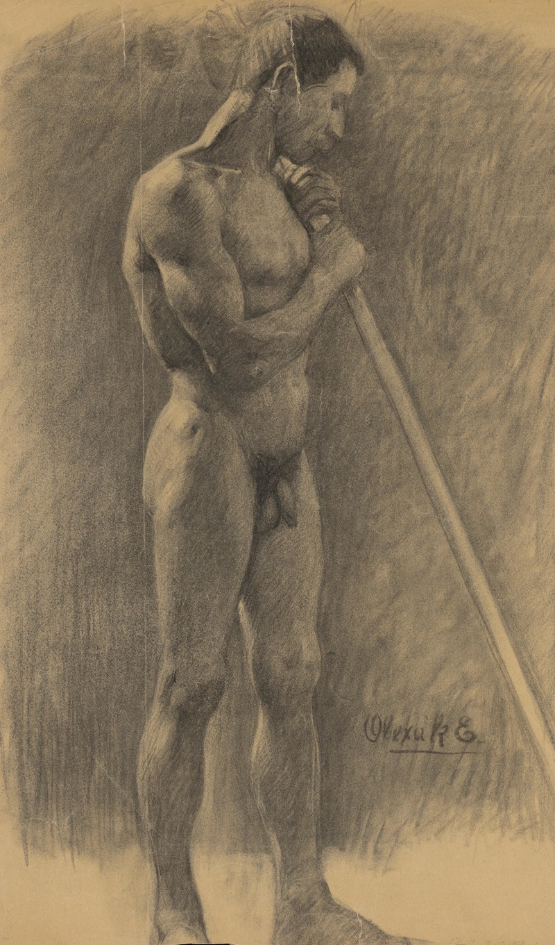 Study of a Standing Man with a Stick by Эмиль Алексай-Олекшак, 1910–1920 — digital art print download