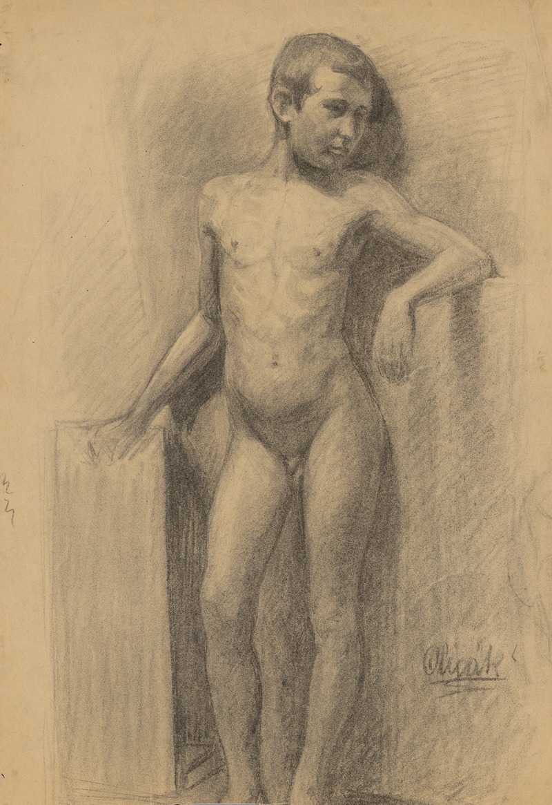Study of Boyish Nude by Эмиль Алексай-Олекшак, 1910–1920 — digital art print download