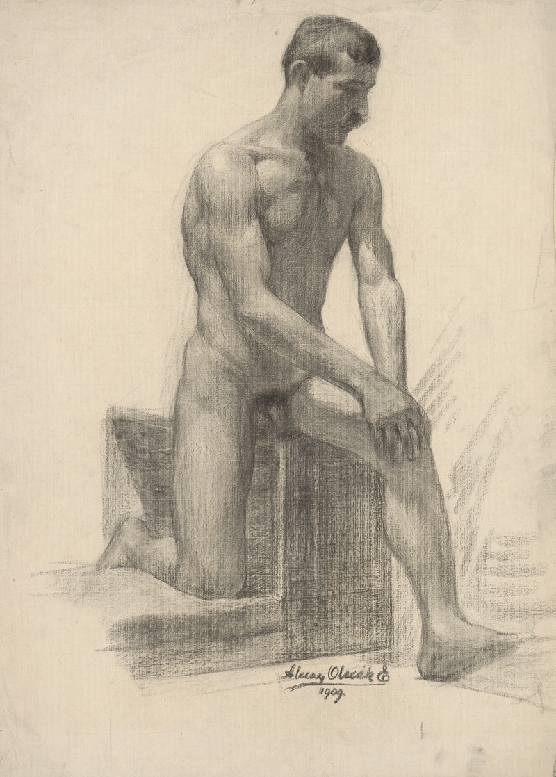 Study of Male Nude — Emil Alexay-Olexák