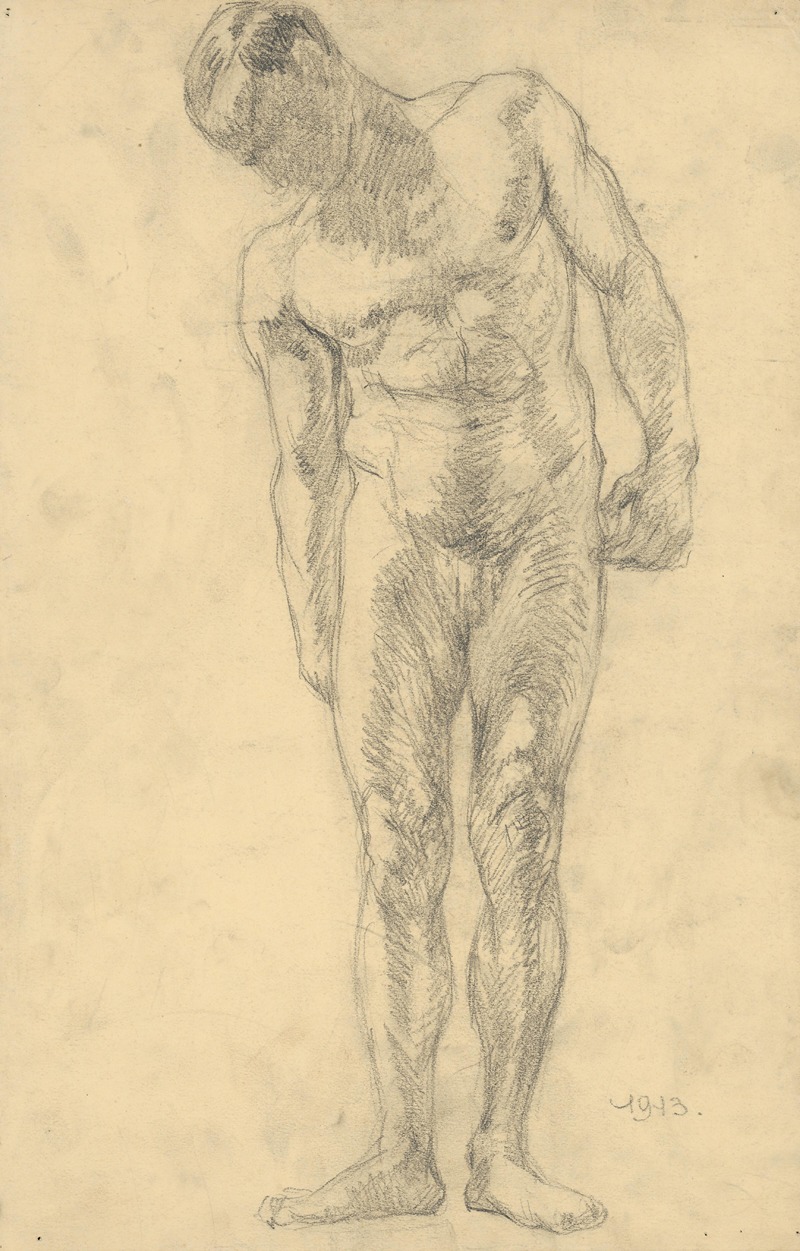 Study of Male Nude — Emil Alexay-Olexák