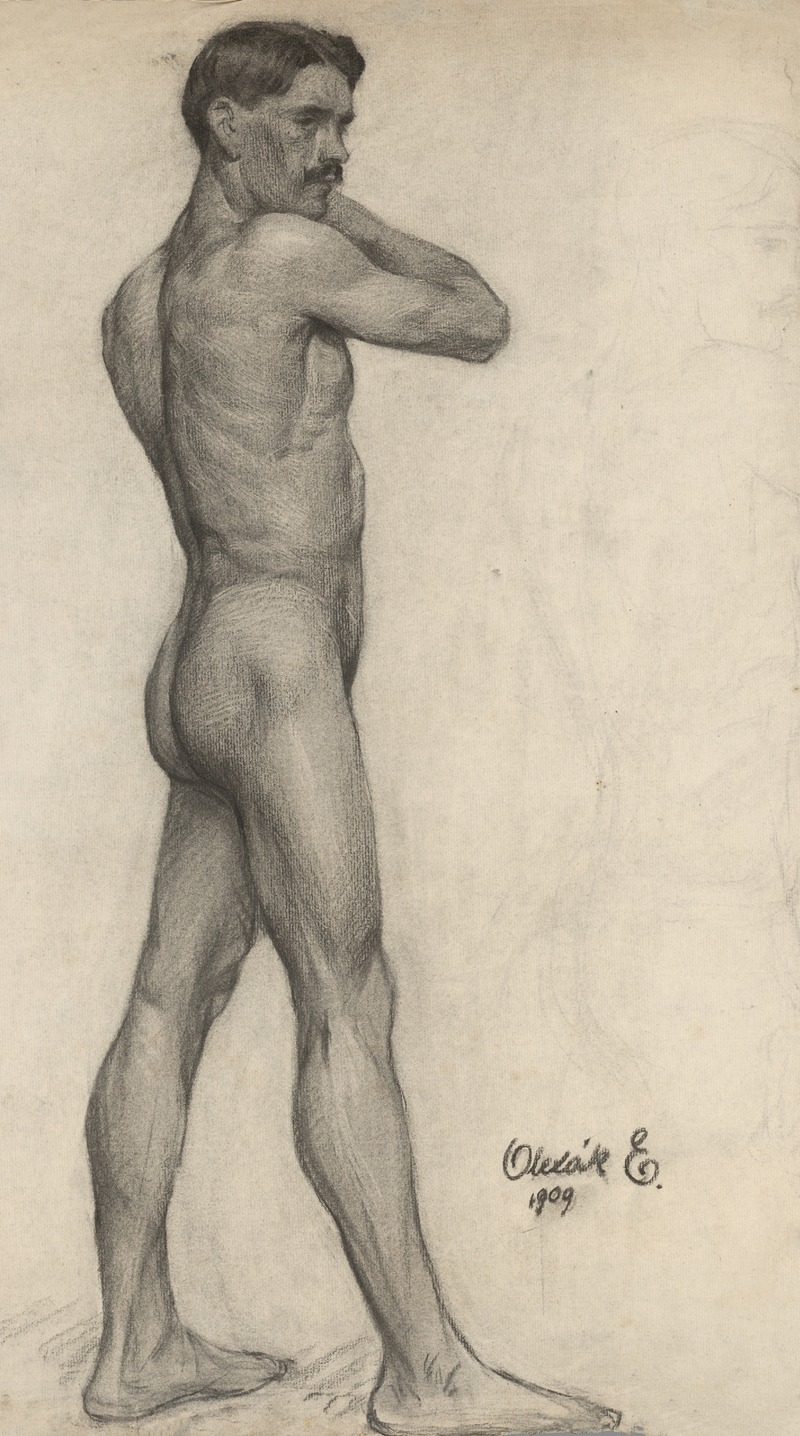 Study of Standing Male Nude — Emil Alexay-Olexák