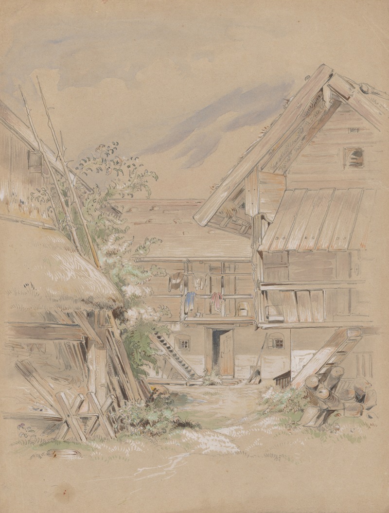 Corner of a Village Yard — Friedrich Carl von Scheidlin
