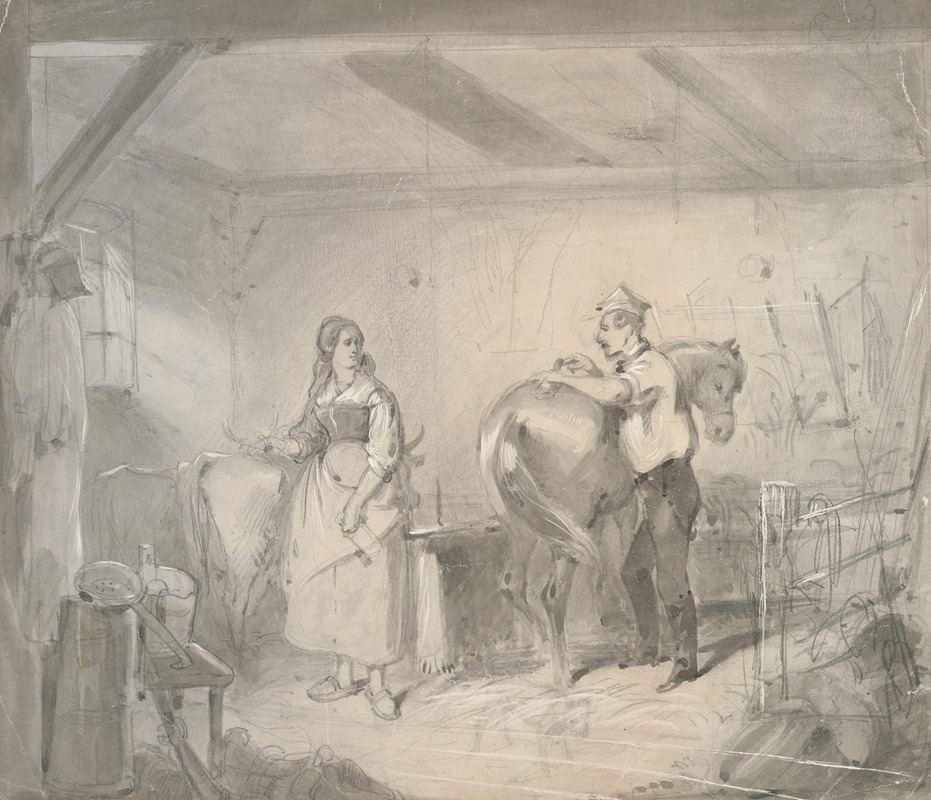 In the Stables I. by Friedrich Carl von Scheidlin — digital art print download