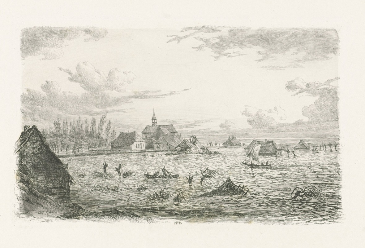 Overstroming te Kessel by Джордж Андрис Рот, 1855 — digital art print download