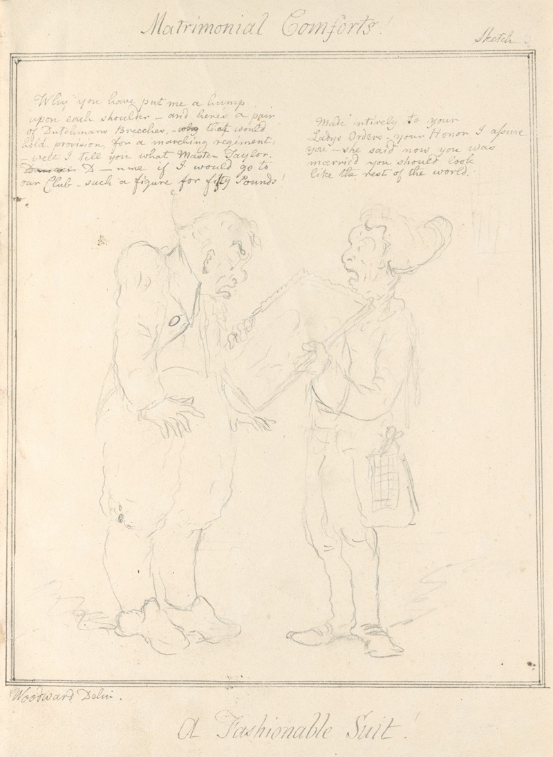 Matrimonial Comforts!!; A Fashionable Suit! — George Moutard Woodward