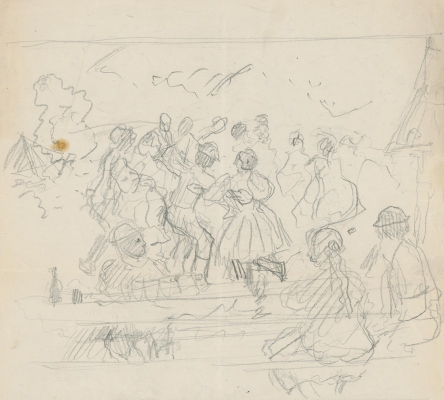 Sketch of Dancing Group by Густав Мальи, 1920–1940 — digital art print download