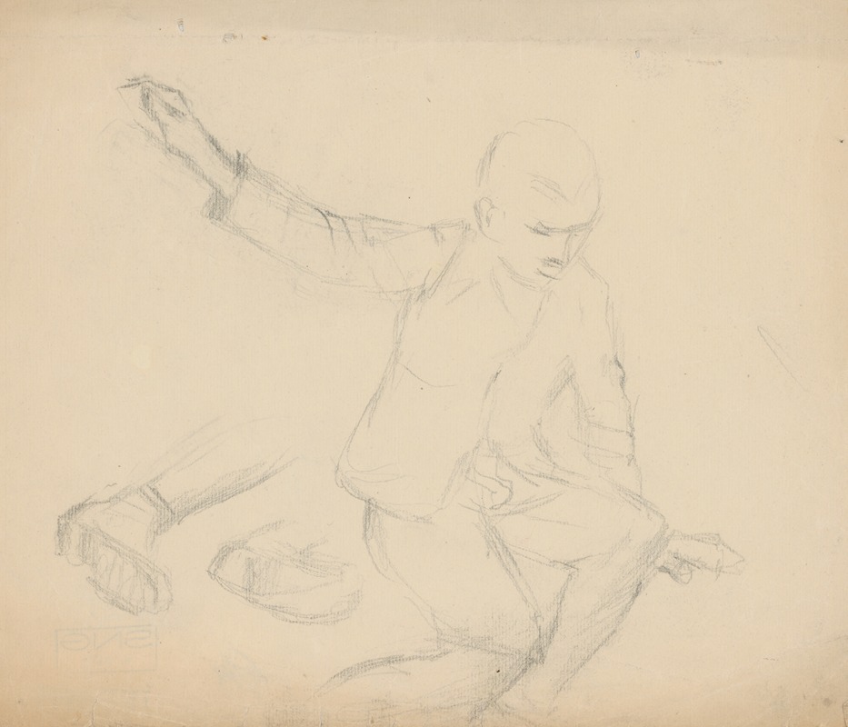 Study of a Boy in Movement by Густав Мальи — digital art print download