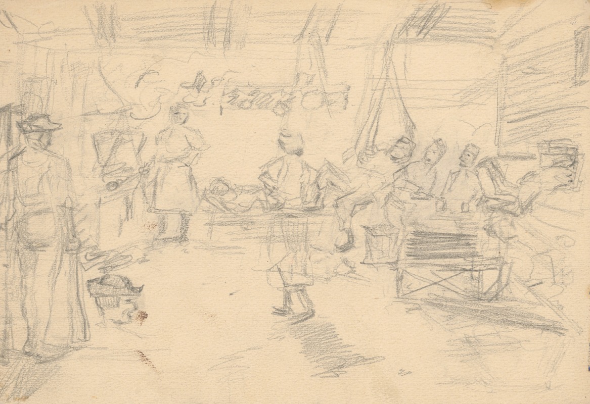 Study of a Robbery Scene in a Cottage — Густав Мальи