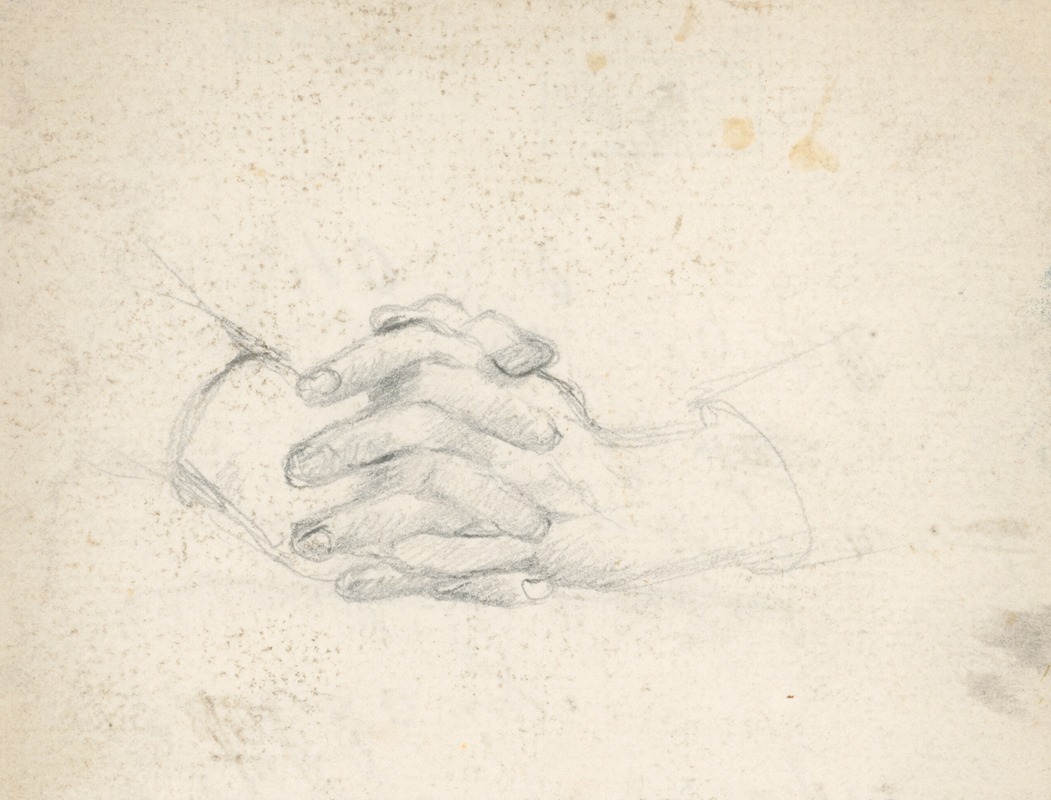 Study of Clasped Hands by Густав Мальи — digital art print download