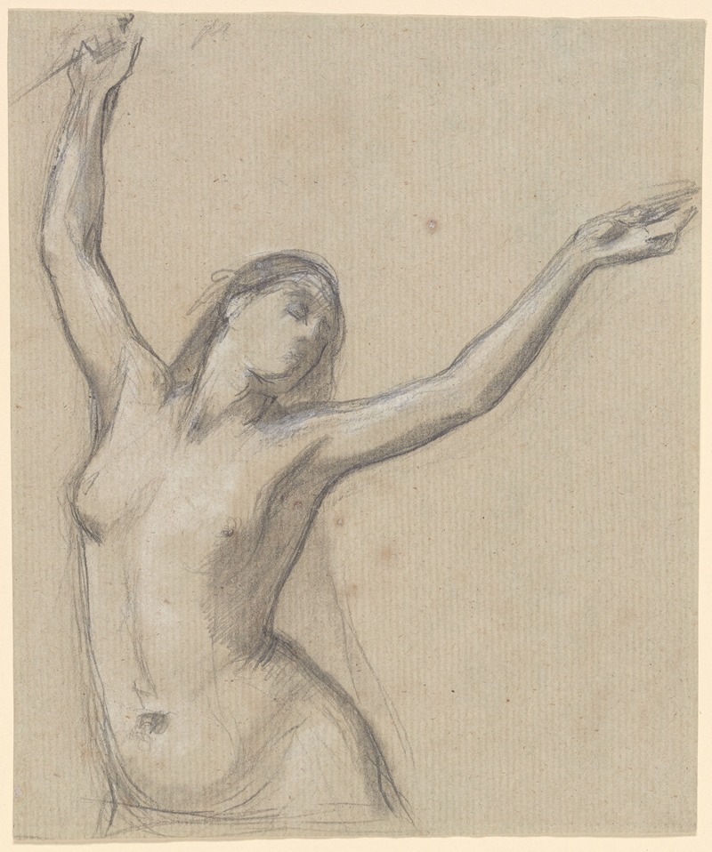 Female Nude, Arms Upraised — Henri Lehmann