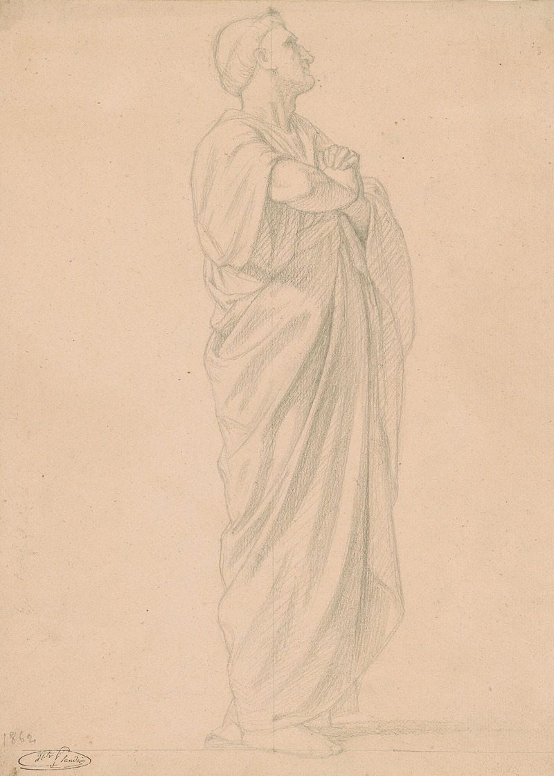 Standing Figure with Hands Clasped by Жан-Ипполит Фландрен, 1862 — digital art print download
