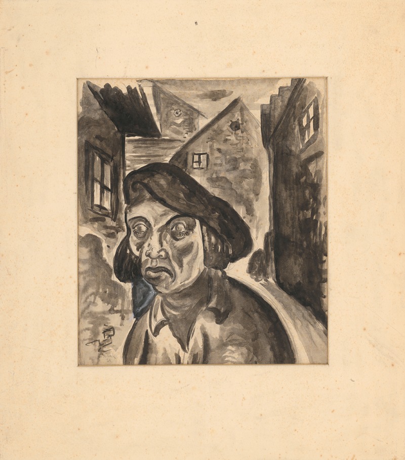 Osamelá postava v mestskom prostredí by Ян Новак, 1944 — digital art print download