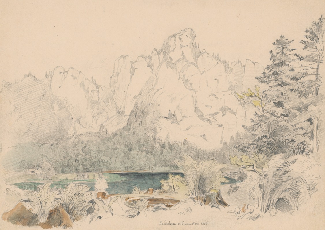 Lake Laudach II. by Ян Новопаcky, 1850 — digital art print download